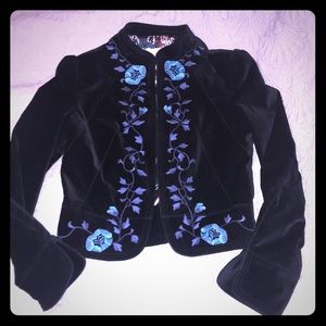 Lucky brand velvet embroidered jacket
